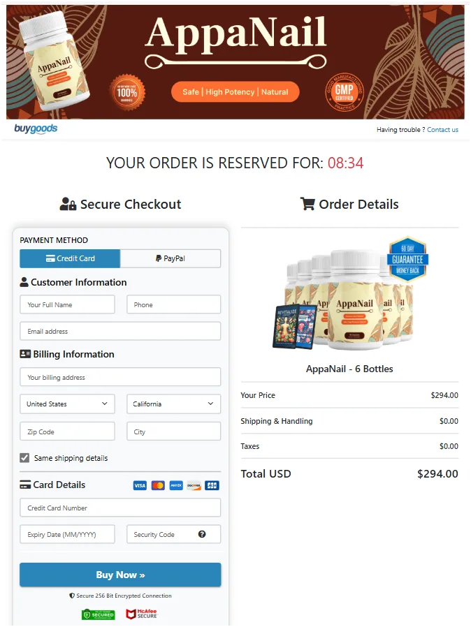 appanail-secure-checkout-page